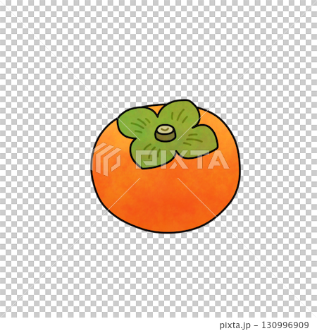 柿を手描き風に描いたカラーイラスト 130996909