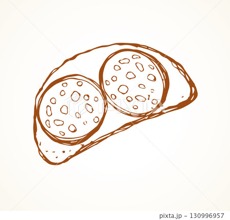 Piece of loaf. Vector drawing 130996957