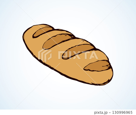 Loaf of long bread. Vector drawing Loaf of long bread. Vector drawing 130996965