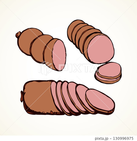 Sausage. Vector drawing 130996975