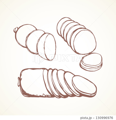 Sausage. Vector drawing 130996976