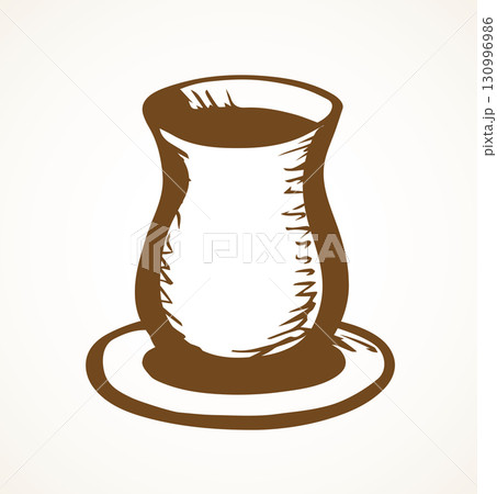 Ancient cup. Vector drawing 130996986