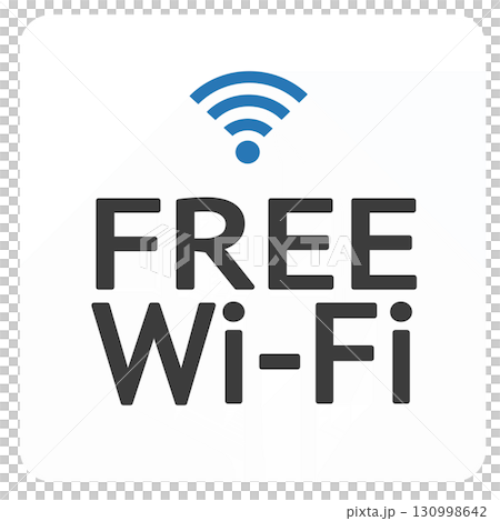 フリーWi-Fiマーク シンプルなイラスト　案内,ピクト,マーク,表示,地図 130998642