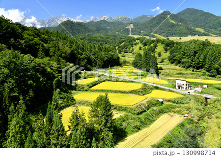 栂池パノラマ橋/松沢より栂池高原スキー場方面を望む(長野県小谷村)【2025.9】 栂池パノラマ橋/松沢より栂池高原スキー場方面を望む(長野県小谷村)【2025.9】 130998714