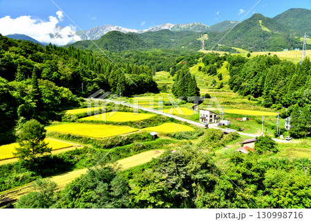 栂池パノラマ橋／松沢より栂池高原スキー場方面を望む(長野県小谷村)【2025.9】 130998716