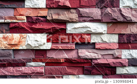 《AI画像》赤を基調としたモダンなデザインの外壁素材 130998841