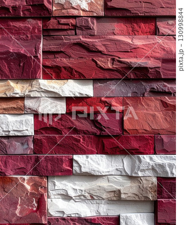 《AI画像》赤を基調としたモダンなデザインの外壁素材 《AI画像》赤を基調としたモダンなデザインの外壁素材 130998844