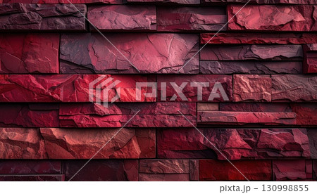 《AI画像》赤を基調としたモダンなデザインの外壁素材 130998855