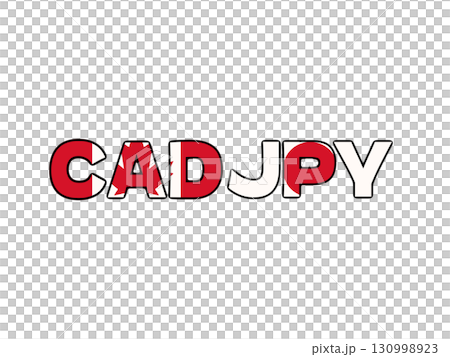 カナダドル円のシンプルな国旗模様の通貨ペアイラスト 130998923