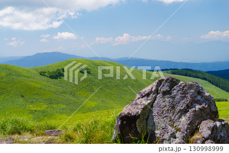 Scenic Nagano Japan Highland Landscape with Lush Green Rolling Hills 130998999