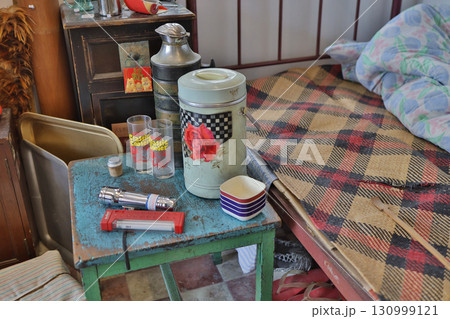 Sept 13 2025 Vintage Room Interior with Table and Cozy Bed Decor Style 130999121