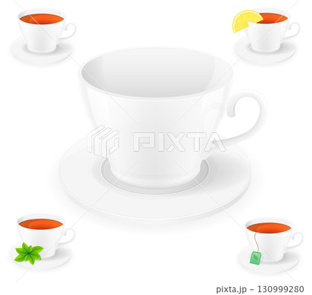 cup for tea cartoon stock vector illustration 130999280