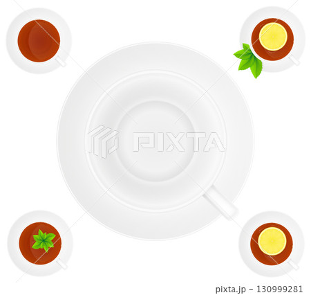 cup for tea cartoon stock vector illustration 130999281