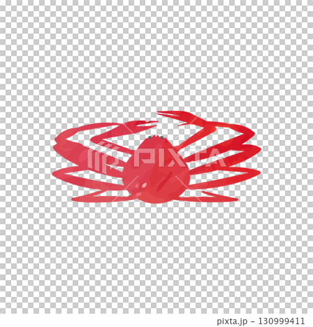 Crab vector illustration, watercolor hand-drawn style 130999411