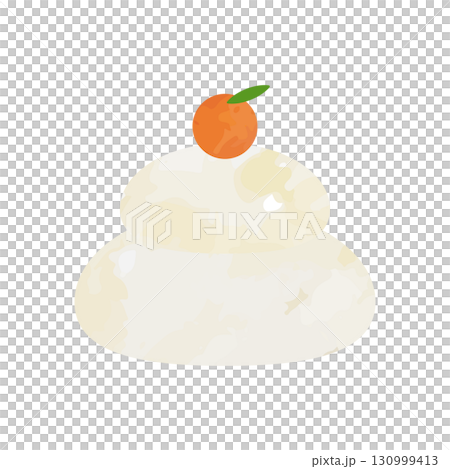 Kagami mochi vector illustration watercolor hand-drawn style Kagami mochi vector illustration watercolor hand-drawn style 130999413