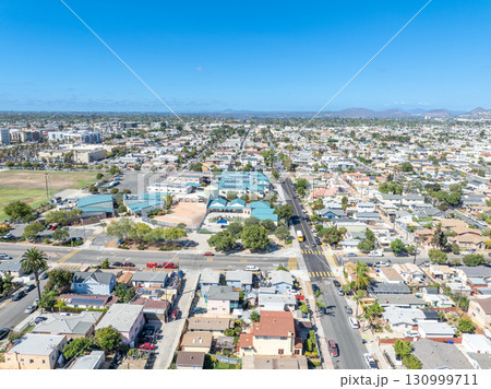 Aerial view of City Heights, San Diego, South California, USA 130999711