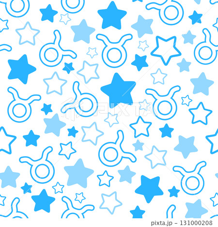 青色のおうし座のシームレスパターン 131000208