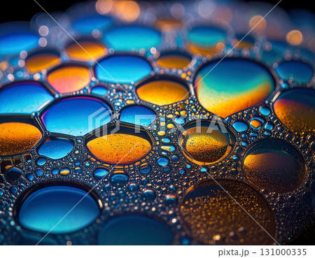 Soap bubbles with colored reflections 131000335