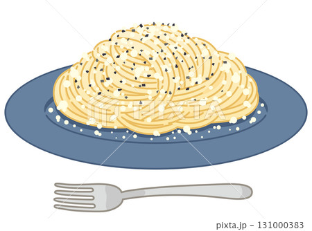 チーズと胡椒のシンプルなパスタ『カチョエペペ』（フォークあり） 131000383