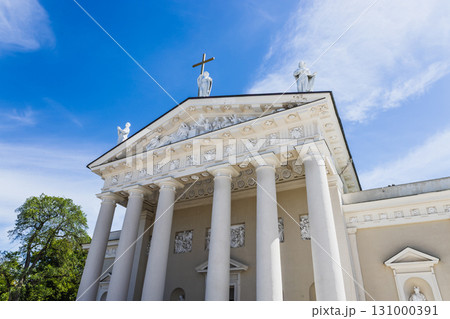 Vilnius Cathedral Facade with Neoclassical Columns and Statues, Lithuania Vilnius Cathedral Facade with Neoclassical Columns and Statues, Lithuania 131000391