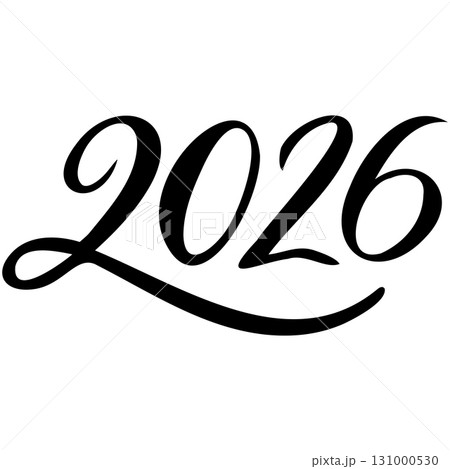 Vector 2026 year black handwriting font. White background. Isolated typography text for design Vector 2026 year black handwriting font. White background. Isolated typography text for design 131000530