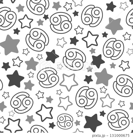 黒色のかに座のシームレスパターン 黒色のかに座のシームレスパターン 131000675