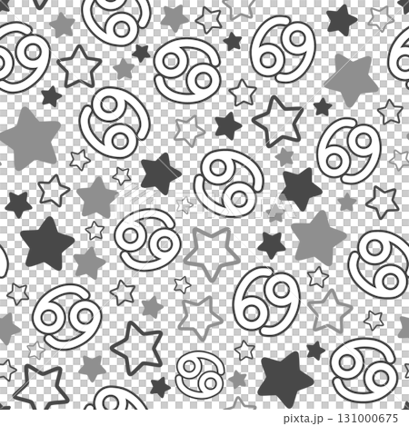 黒色のかに座のシームレスパターン 黒色のかに座のシームレスパターン 131000675