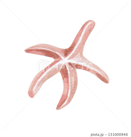 Starfish. Isolated watercolor illustration of underwater creatures for children's prints, clothing, and interior design for themed parties and children's rooms. 131000948