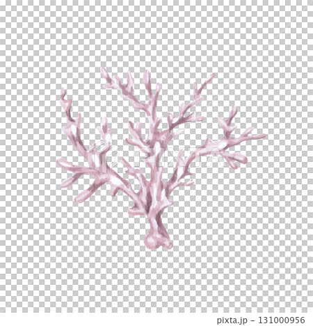 Fabulous tree-shaped corals. Isolated watercolor illustration of underwater plants for children's prints, clothing, and interior design for themed parties and children's rooms. 131000956