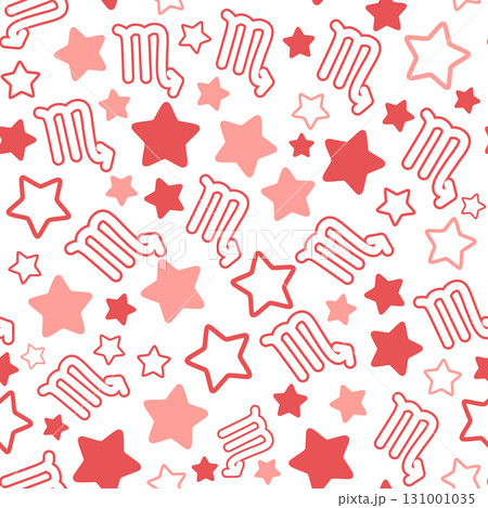 赤色のさそり座のシームレスパターン 131001035