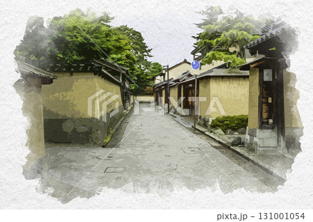水彩画風　長町武家屋敷跡　石川県金沢市 131001054