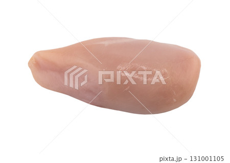 Chicken breast fillet isolated on white background. Fresh uncooked chicken breast isolated. 131001105