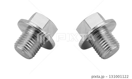 Macro shot metal bolt isolated on white background. Chromed screw bolt isolated. Steel bolt isolated. Nuts and bolts. Macro shot metal bolt isolated on white background. Chromed screw bolt isolated. Steel bolt isolated. Nuts and bolts. 131001122