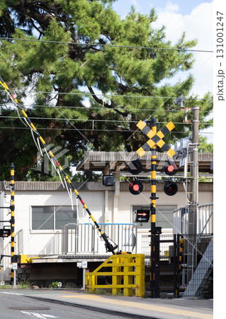 踏切と木と青空 131001247