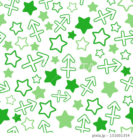 緑色のいて座のシームレスパターン 131001354