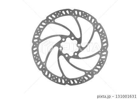 Bicycle disc brake rotor isolated on white background. Mountain bike. Disk brake isolated. Bicycle disc brake rotor isolated on white background. Mountain bike. Disk brake isolated. 131001631