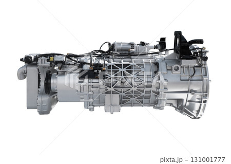 Car automatic transmission. Car automatic gearshift isolated on white background. Modern heavy duty automatic transmission of a truck or bus isolated Car automatic transmission. Car automatic gearshift isolated on white background. Modern heavy duty automatic transmission of a truck or bus isolated 131001777