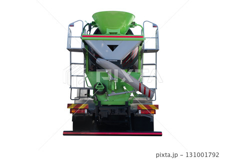 Concrete truck or cement mixer isolated on white background. Industrial machinery at work. Cement mixer truck Concrete truck or cement mixer isolated on white background. Industrial machinery at work. Cement mixer truck 131001792