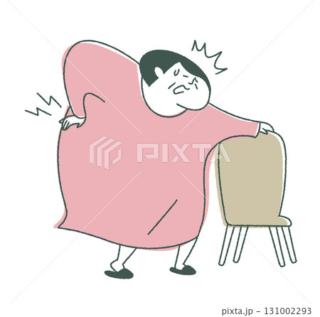 腰が痛むおばあちゃん右向き 131002293