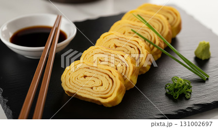 Japanese Omelet with Wasabi and Soy Sauce Japanese Omelet with Wasabi and Soy Sauce 131002697