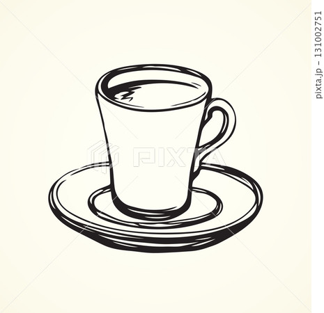 Cup of coffee. Vector drawing 131002751