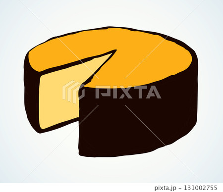 A slice of Dutch cheese. Vector drawing 131002755