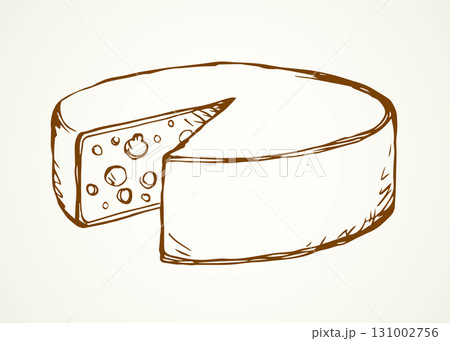 A slice of Dutch cheese. Vector drawing A slice of Dutch cheese. Vector drawing 131002756
