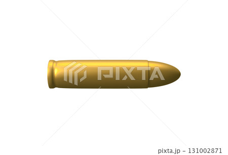 3D rendering, Realistic gold bullet mock up isolated on white background. 3D rendering, Realistic gold bullet mock up isolated on white background. 131002871