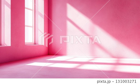 Pink wall and window with sunlight. 3d render. Illustration Pink wall and window with sunlight. 3d render. Illustration 131003271