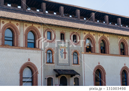 Sforza Castle in Milan. Ancient Italian architecture. Sforza Castle in Milan. Ancient Italian architecture. 131003498