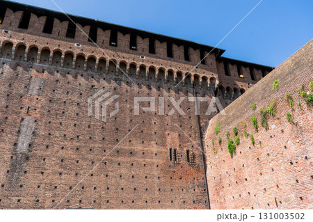 Sforza Castle in Milan. Ancient Italian architecture. 131003502