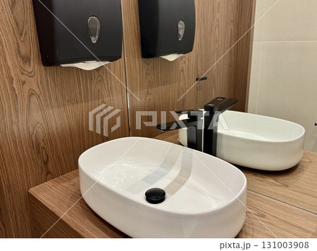 Stylish modern interior, bathroom sink. High quality photo 131003908