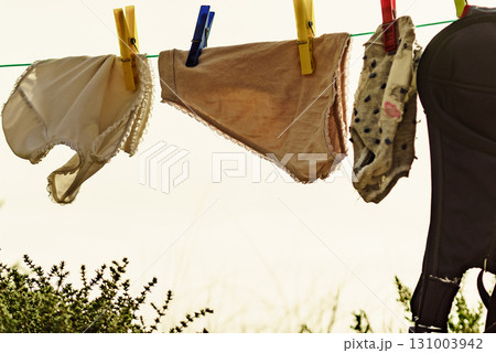 Clothes hanging to dry outdoor on beach Clothes hanging to dry outdoor on beach 131003942