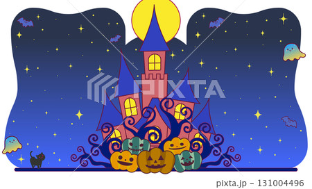 ポップでかわいいハロウィン背景素材 131004496